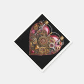 Streampunk Heart Ruby Valentine スタンダードカクテルナプキン (角)