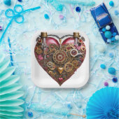 Streampunk Heart Ruby Valentine ペーパープレート (パーティー)