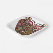 Streampunk Heart Ruby Valentine ペーパープレート (傾斜あり)