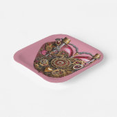 Streampunk Heart Ruby Valentine ペーパープレート (傾斜あり)