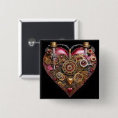 Streampunk Heart Ruby Valentine 缶バッジ (正面&裏面)