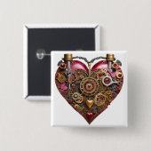 Streampunk Heart Ruby Valentine 缶バッジ (正面&裏面)