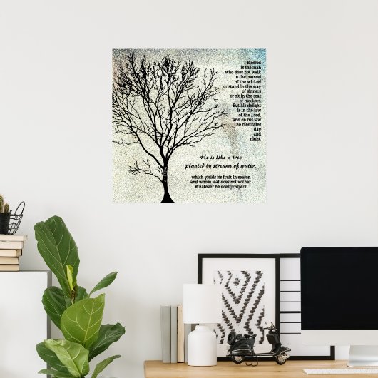 Streamsで植えられた木の聖なる書物、 経典 ポスター (ホームオフィス)