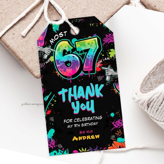 Street Art Graffiti 6 to 7 Birthday ギフトタグ