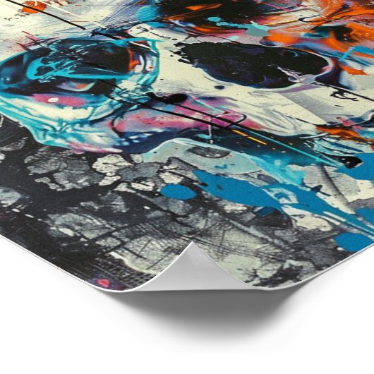 Street Art Skull Poster Design A32 ポスター (角)