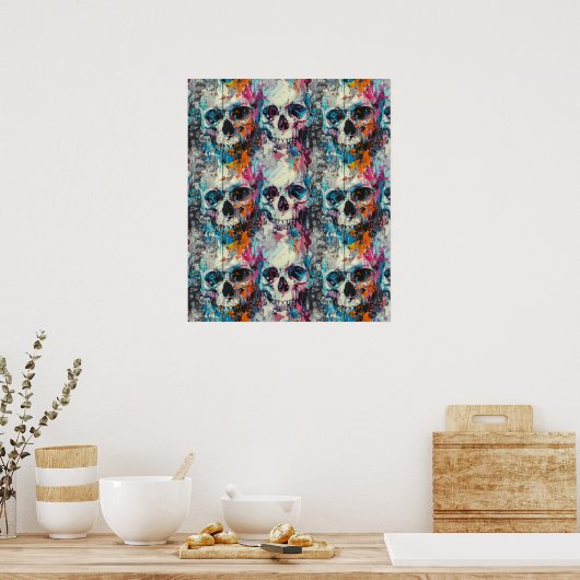 Street Art Skull Poster Design A32 ポスター (キッチン)