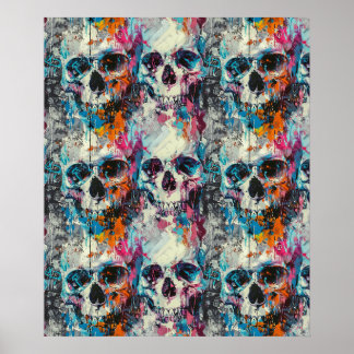 Street Art Skull Poster Design A32 ポスター