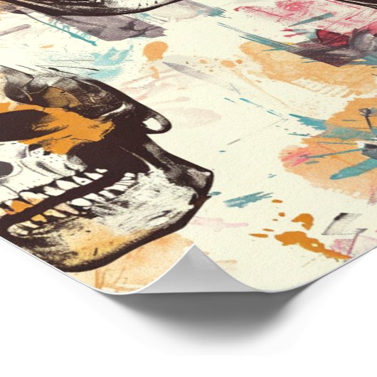 Street Art Skull Poster Design A33 ポスター (角)