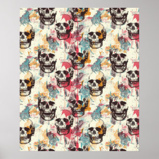 Street Art Skull Poster Design A33 ポスター