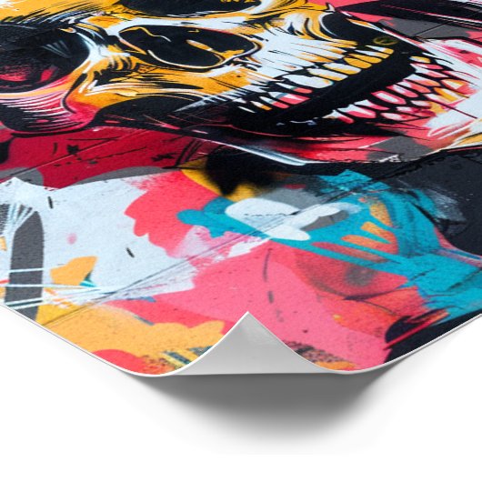 Street Art Skull Poster Design A35 ポスター (角)