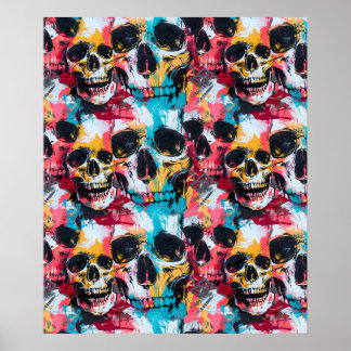 Street Art Skull Poster Design A35 ポスター