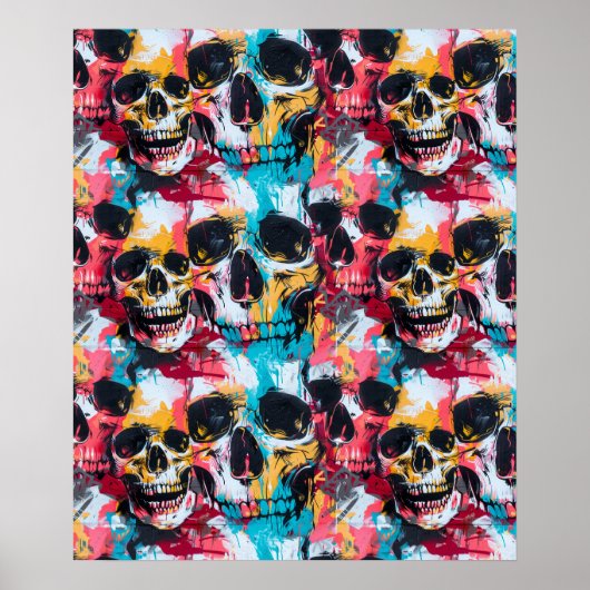 Street Art Skull Poster Design A35 ポスター (正面)