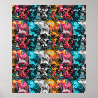 Street Art Skull Poster Design A36 ポスター