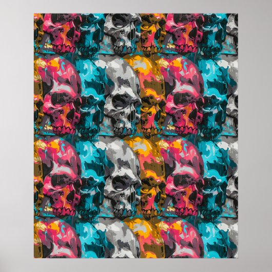 Street Art Skull Poster Design A36 ポスター (正面)