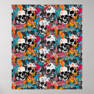 Street Art Skull Poster Design A38 ポスター