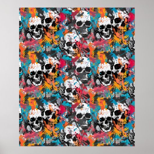 Street Art Skull Poster Design A38 ポスター (正面)