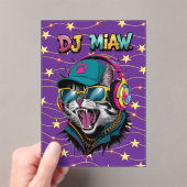 Street Cat DJ Attitude – Bold Streetwear Art アクリル招待状 (インサイチュ (ポータブル))