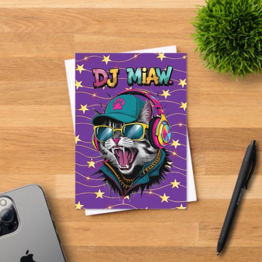 Street Cat DJ Attitude – Bold Streetwear Art アクリル招待状 (インサイチュ (招待状))