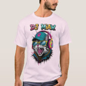 Street Cat DJ Attitude – Bold Streetwear Art Tシャツ (正面)