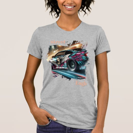 STREET EAGLE ドリフトTシャツ(女性用) - ネオン Tシャツ (正面)
