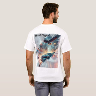 STREET EAGLE ネオンシティドリフトTシャツ — 未来都市 Tシャツ