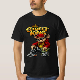 Street King Urban Cartoon Graphic T-Shirt for Men Tシャツ