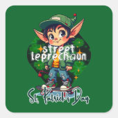 Street Leprechaun St Patrick’s Day - Autocolante スクエアシール (正面)