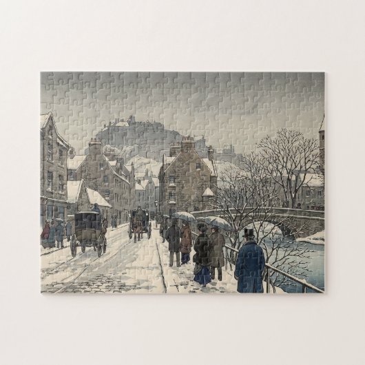 Street of Edinburgh in Winter ジグソーパズル (横)
