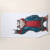 Street Panda Rock Gesture Illustration ビーチタオル (正面)