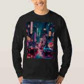 Streets of Tokyo Japan Night Scene With Lights - V Tシャツ (正面)