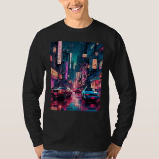 Streets of Tokyo Japan Night Scene With Lights - V Tシャツ