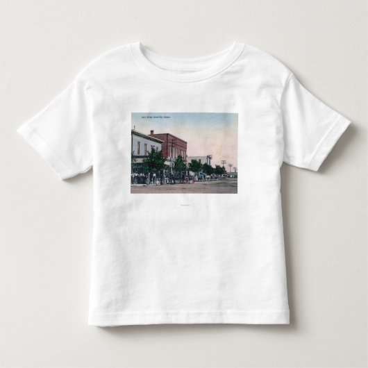 StreetScott主要な都市、KSの眺め トドラーTシャツ (正面)