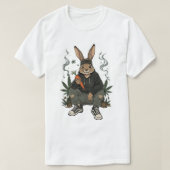 Streetwise Rabbit Smoking Art Tシャツ (デザイン正面)