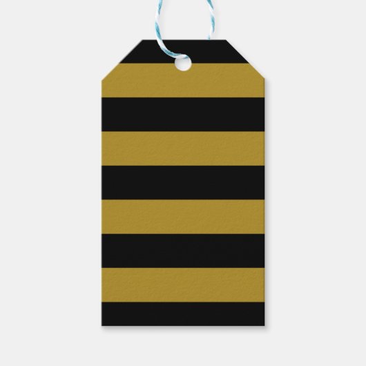 Streifen Gold Schwarz ギフトタグ (正面)