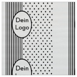 Streifen Punkte Medaillon für eigenes Logo Initial ファブリック