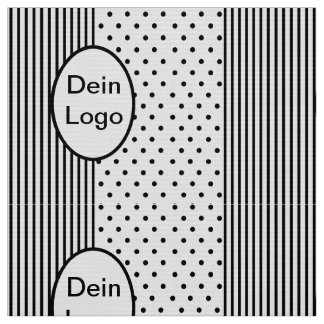 Streifen Punkte Medaillon für eigenes Logo Initial ファブリック