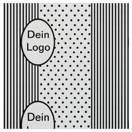 Streifen Punkte Medaillon für eigenes Logo Initial ファブリック (見本)