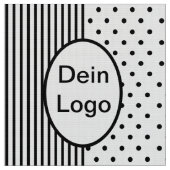 Streifen Punkte Medaillon für eigenes Logo Initial ファブリック (クローズアップ)