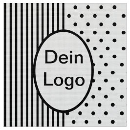 Streifen Punkte Medaillon für eigenes Logo Initial ファブリック