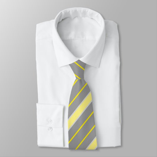 Streifen stripes gelb yellow grau grey gray ネクタイ (タイ)