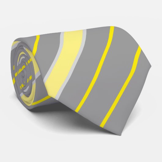 Streifen stripes gelb yellow grau grey gray ネクタイ (ロール)