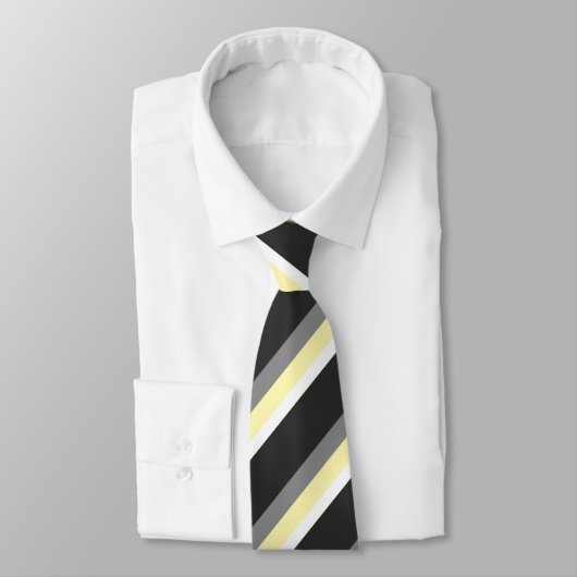 Streifen stripes grau grey gray gelb yellow ネクタイ (タイ)