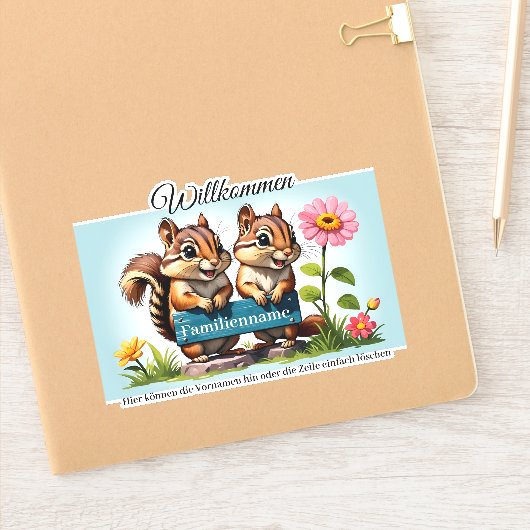 Streifenhörnchen informieren シール (ノートブック)