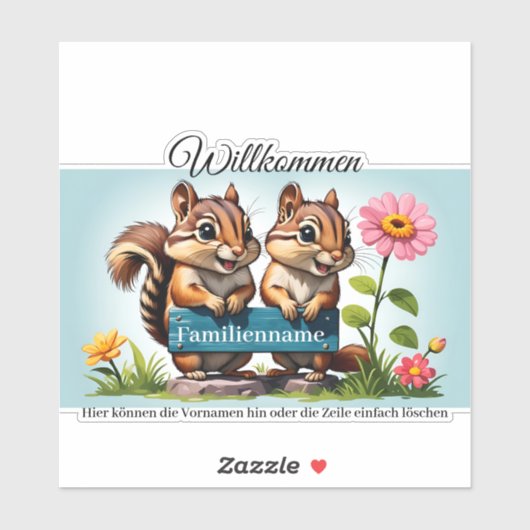 Streifenhörnchen informieren シール (シート)