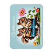 Streifenhörnchen informieren マグネット (縦)