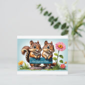 Streifenhörnchen schicken Grüße ポストカード (スタンド正面)