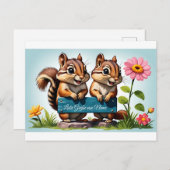 Streifenhörnchen schicken Grüße ポストカード (正面/裏面)