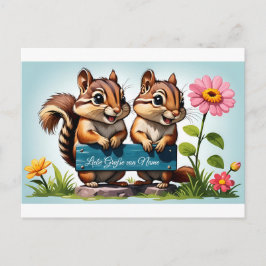 Streifenhörnchen schicken Grüße ポストカード