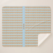 Streifenmuster blau braun grau シェルパブランケット (正面(横))