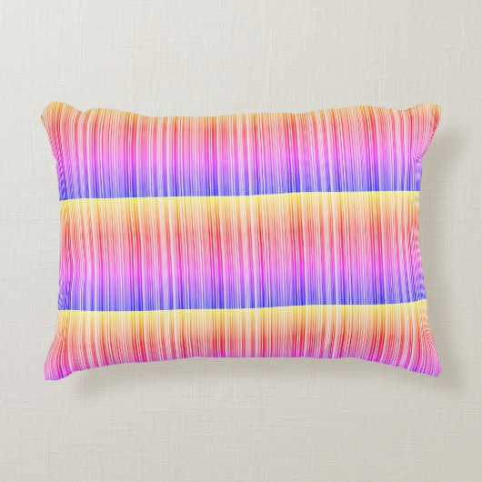 Streifenmuster regenbogenfarben アクセントクッション (正面)